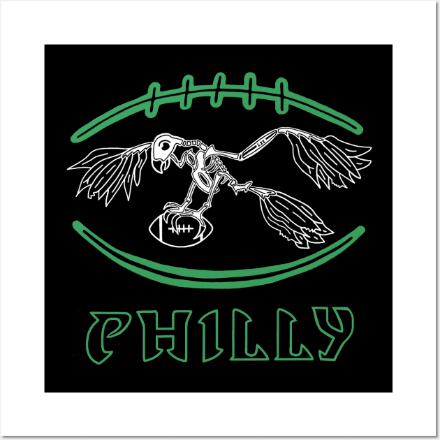 Philly Birds Football in Kelly Green Wall Art by Rezolutioner